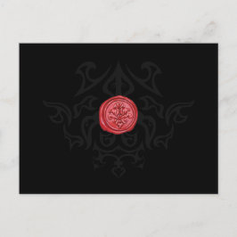 Gothic Sealing Wax Black & White RSVP Card Postkarte