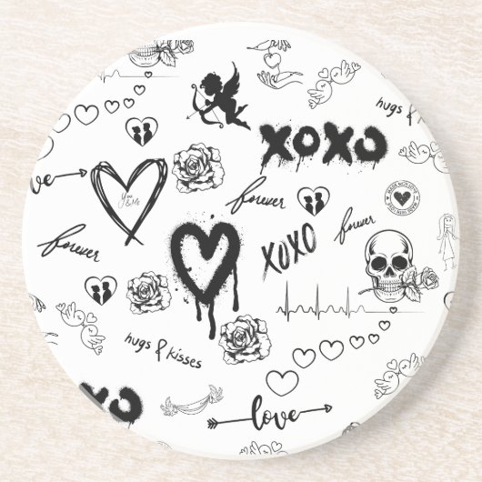 Gothic Seamless Pattern Getränkeuntersetzer (Vorne)