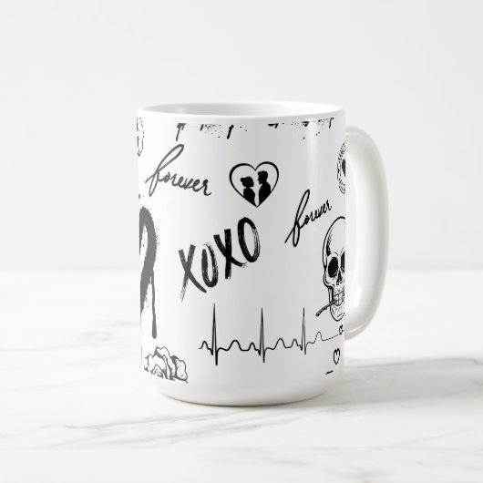 Gothic Seamless Pattern Kaffeetasse (VorderseiteRechts)