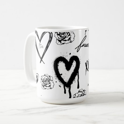 Gothic Seamless Pattern Kaffeetasse (Vorderseite Links)