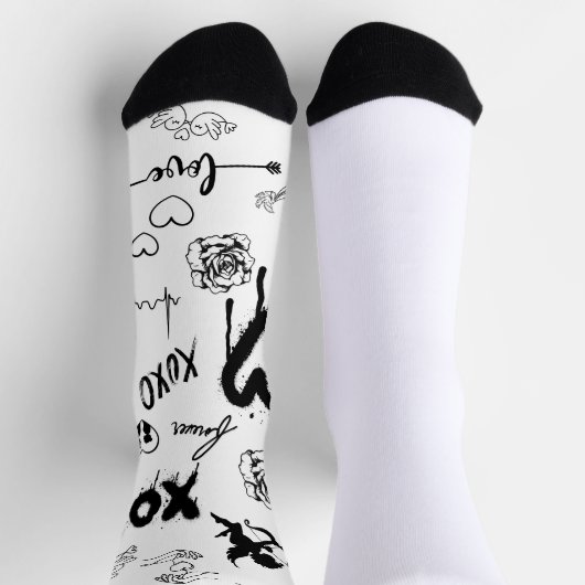 Gothic Seamless Pattern Socken (Oben)