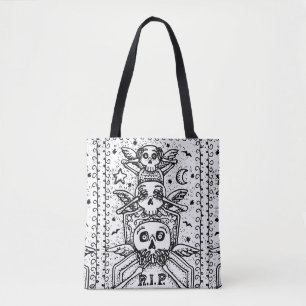 GOTHIC SEE NO EVIL, FRIEDHOF-SKELETT-TRAgetasche Tasche