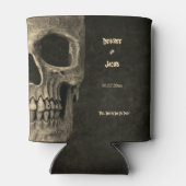 Gothic Sepia Half Skull Head Vintag Hallowing Dosenkühler (Rückseite)