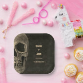 Gothic Sepia Half Skull Head Vintag Hallowing Pappteller (Party)