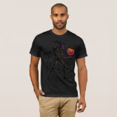 Gothic Shadow Monster hält Jack o Lantern T-Shirt (Vorne ganz)