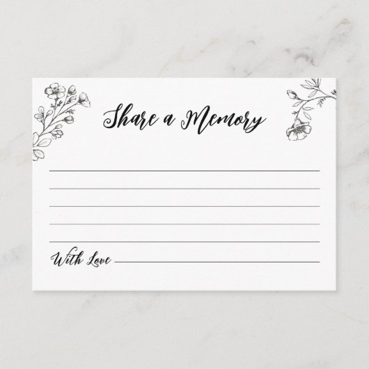 Gothic Share a Memory Brautparty Card Begleitkarte (Vorderseite)