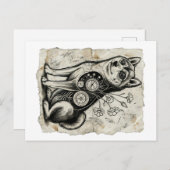 Gothic Shiba Vintage Postcards Postkarte (Vorne/Hinten)