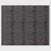 Gothic Silber Barock Damast Geschenkpapier (Flach)