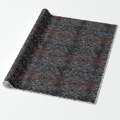 Gothic Silber Barock Damast Geschenkpapier (Ungerollt)