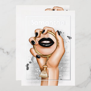 Gothic Silver and Gold Glam Chic Wellness-Center P Folieneinladung