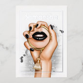 Gothic Silver and Gold Glam Chic Wellness-Center P Folieneinladung (Vorderseite)