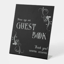 Gothic Silver Gray Whimsigoth Wedding Gästebuch