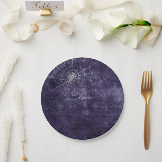 Gothic Silver Web erschüttert Pappteller (Hochzeit)