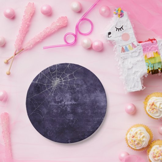 Gothic Silver Web erschüttert Pappteller (Party)