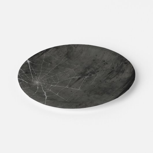 Gothic Silver Web erschüttert Pappteller (Schrägansicht)