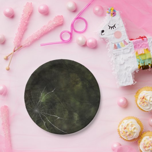 Gothic Silver Web erschüttert Pappteller (Party)