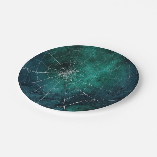 Gothic Silver Web erschüttert Pappteller (Schrägansicht)