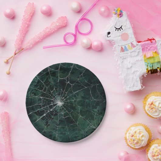 Gothic Silver Web erschüttert Pappteller (Party)