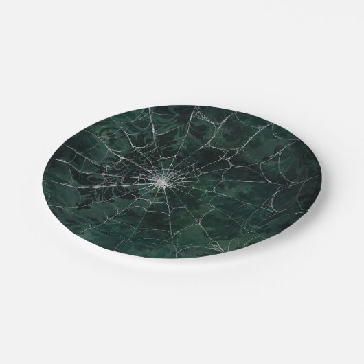 Gothic Silver Web erschüttert Pappteller (Schrägansicht)