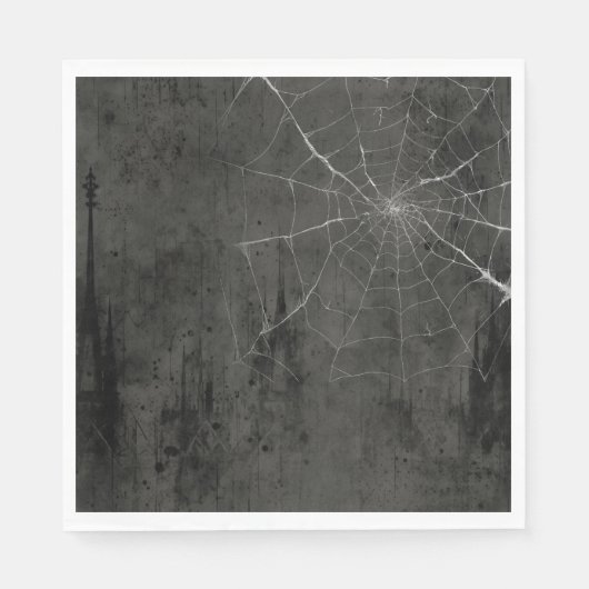 Gothic Silver Web erschüttert Serviette (Vorderseite)
