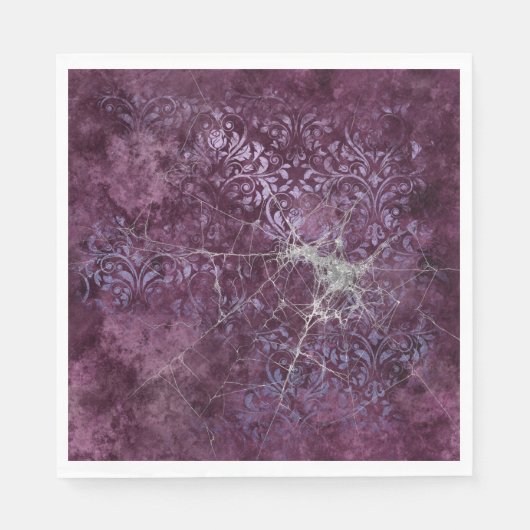 Gothic Silver Web erschüttert Serviette (Vorderseite)