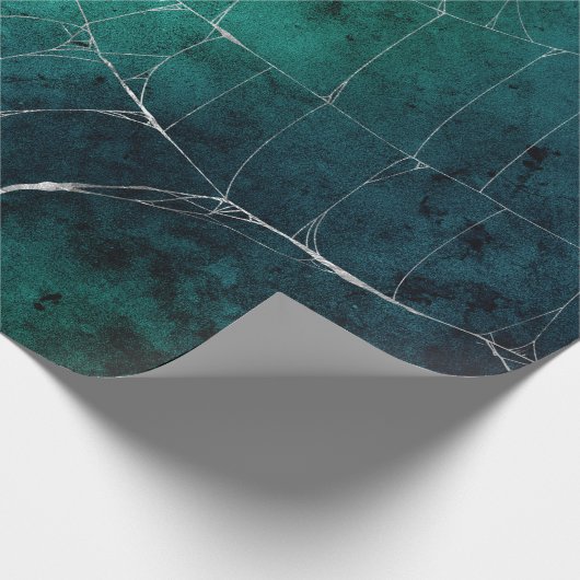 Gothic Silver Web Not Wrapping Paper Geschenkpapier (Ecke)