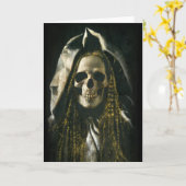 Gothic Skeletal Ghost Greetings Card Karte (Gelbe Blume)