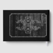 Gothic Skeletal Hand Scrollwork Wedding ID866 Gästebuch (Rückseite)