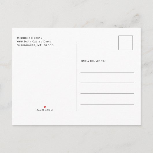 Gothic Skeleton bis Tode machen uns Save the Date  Ankündigungspostkarte (Rückseite)