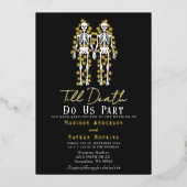 Gothic Skeleton bis zum Tod Hochzeitsfoil Einladun Folieneinladung (Vorderseite)