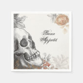 Gothic Skeleton Bone Appetit Halloween Serviette (Vorderseite)