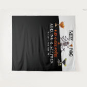 Gothic Skeleton Booze Food Wedding Foto Hintergrun Wandteppich (Vorderseite (Horizontal))