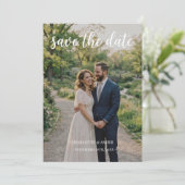 Gothic Skeleton Braut Foto Halloween Save the Date (Stehend Vorderseite)