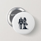 Gothic Skeleton Bride & Groom - Bis zum Tod tun wi Button (Vorne & Hinten)