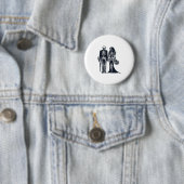 Gothic Skeleton Bride & Groom - Bis zum Tod tun wi Button (Beispiel)