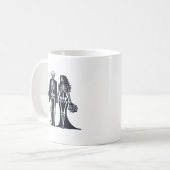 Gothic Skeleton Bride & Groom - Bis zum Tod tun wi Kaffeetasse (Vorderseite Links)