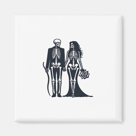 Gothic Skeleton Bride & Groom - Bis zum Tod tun wi Magnet (Vorne)