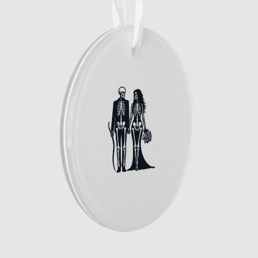 Gothic Skeleton Bride & Groom - Bis zum Tod tun wi Ornament (Vorderseite)