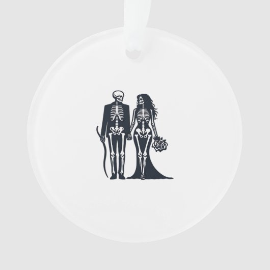 Gothic Skeleton Bride & Groom - Bis zum Tod tun wi Ornament (Vorderseite)