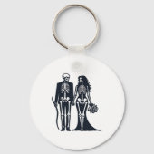 Gothic Skeleton Bride & Groom - Bis zum Tod tun wi Schlüsselanhänger (Vorderseite)
