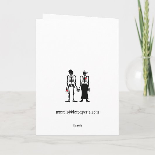 Gothic Skeleton Bride & Groom Dankeschön Karte (Rückseite)