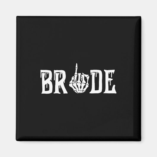 Gothic Skeleton Bride Wedding Just Married Spooky Magnet (Vorne)