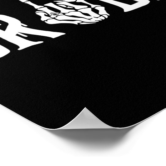 Gothic Skeleton Bride Wedding Just Married Spooky Poster (Ecke)