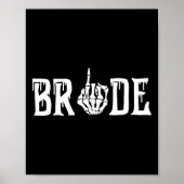 Gothic Skeleton Bride Wedding Just Married Spooky Poster (Vorne)