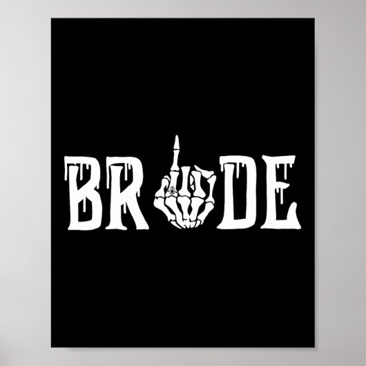 Gothic Skeleton Bride Wedding Just Married Spooky Poster (Vorne)