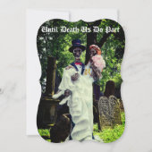 Gothic Skeleton Bridge and Groom Einladung (Vorderseite)