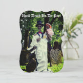 Gothic Skeleton Bridge and Groom Einladung (Stehend Vorderseite)