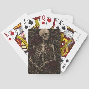 Gothic Skeleton Burgunderrose viktorianische Botan Spielkarten