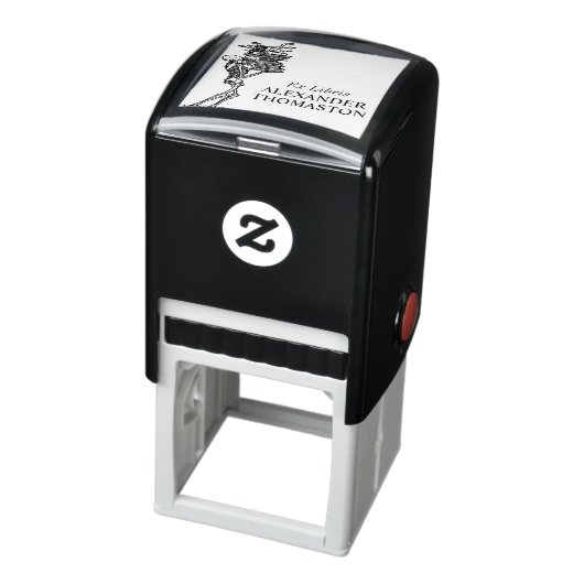 Gothic Skeleton Carry Books Library Name Permastempel (Produkt)