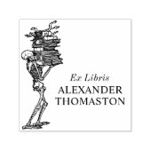 Gothic Skeleton Carry Books Library Name Permastempel (Design)